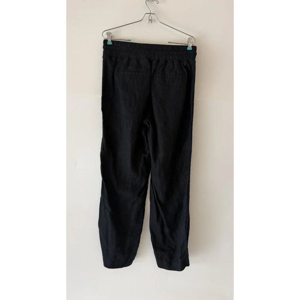 Quince Linen Pants Womens Medium Black 100% European Linen Wide Leg Pant